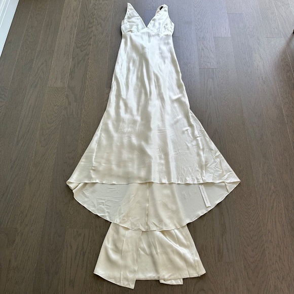 Reformation Margot Wedding Dress Gown Silk Satin Ivory Mermaid Train With Tags 8 - Picture 4 of 16